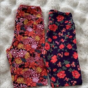 LuLaRoe Floral Leggings Lot NWOT